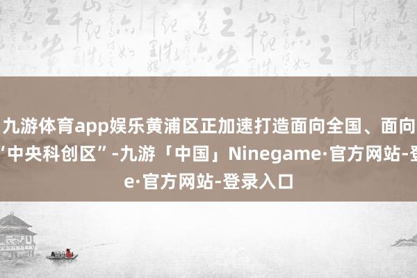 九游体育app娱乐黄浦区正加速打造面向全国、面向异日的“中央科创区”-九游「中国」Ninegame·官方网站-登录入口