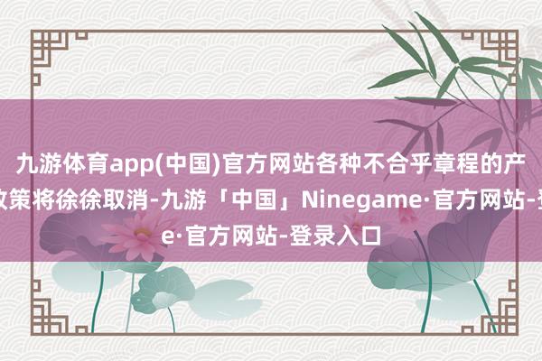 九游体育app(中国)官方网站各种不合乎章程的产业优惠政策将徐徐取消-九游「中国」Ninegame·官方网站-登录入口
