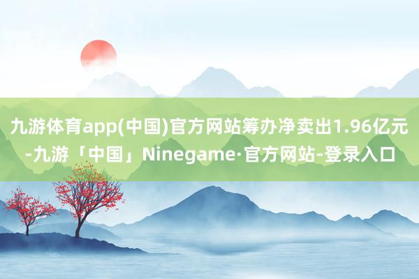 九游体育app(中国)官方网站筹办净卖出1.96亿元-九游「中国」Ninegame·官方网站-登录入口
