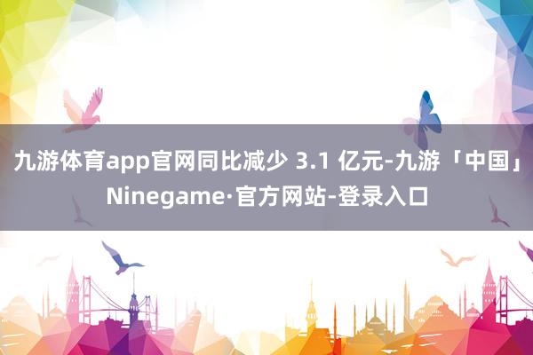 九游体育app官网同比减少 3.1 亿元-九游「中国」Ninegame·官方网站-登录入口