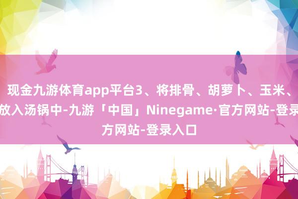 现金九游体育app平台3、将排骨、胡萝卜、玉米、姜片放入汤锅中-九游「中国」Ninegame·官方网站-登录入口